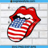 American Flag Lips Svg