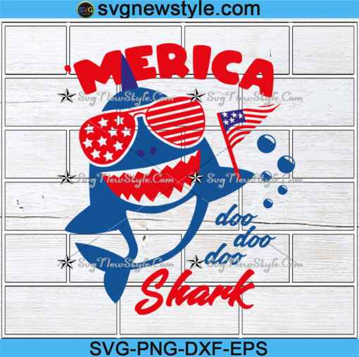 Merica Shark Svg