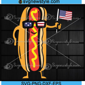 Hotdog Sunglasses American Flag Svg