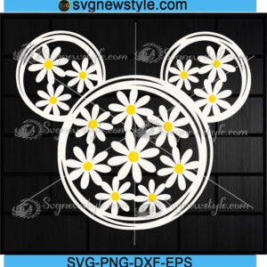 Mickey Head Daisies Svg