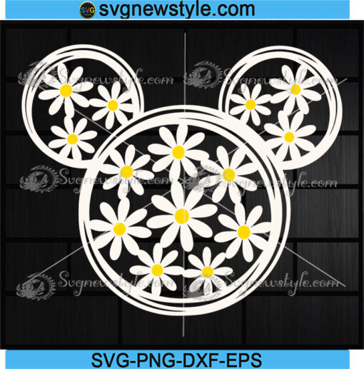 Mickey Head Daisies Svg