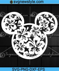 Mickey Head Flowers Svg, Disney Floral Svg, Png