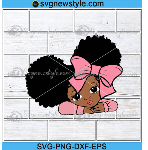 Peekaboo girl with puff afro ponytails Svg