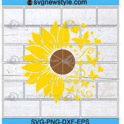 Sunflower Butterfly Svg