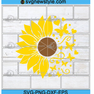 Sunflower Butterfly Svg