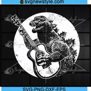Godzilla Playing Guitar Svg