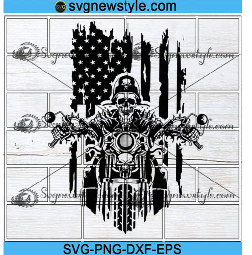 USA Biker Skull Svg