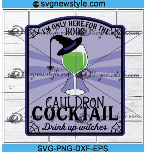 Cauldron Cocktail Drink Up Witches Svg