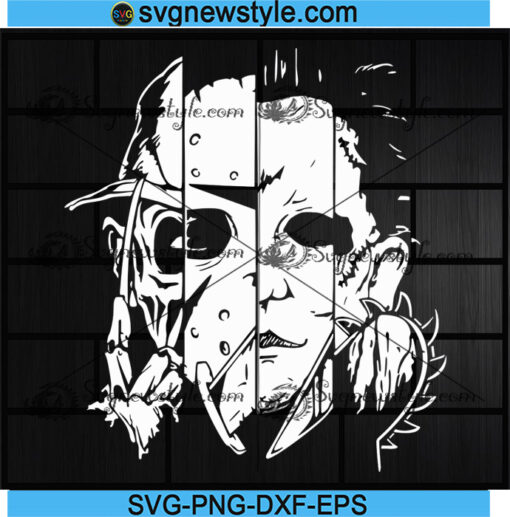 Freddy Jason Michael Myers and Leather face Squad Svg