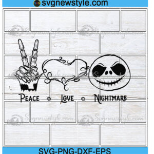 Peace Love Nightmare Svg