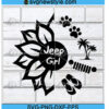 Jeep Girl Sunflower Svg