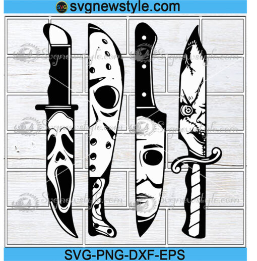 Horror movie characters in knives svg Png