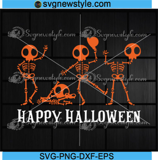 Skeletons Happy Halloween Svg