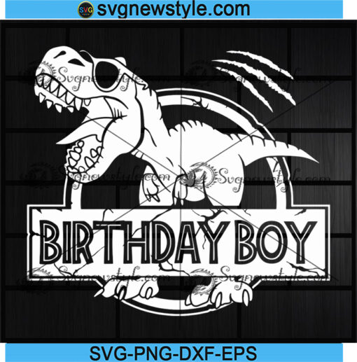 Dinosaur Birthday Boy Svg