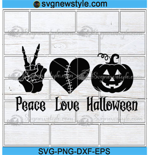 Peace Love Halloween Svg