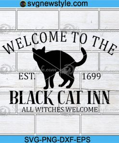 Black Cat Inn Svg, Halloween Svg, Witches Svg
