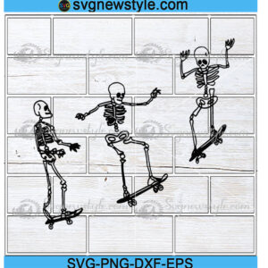 Skateboarding Skeletons Svg