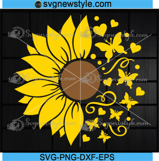 Sunflower Butterfly Svg Png