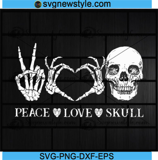 Peace love skull svg