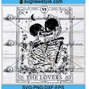 Tarot card design the Lovers svg