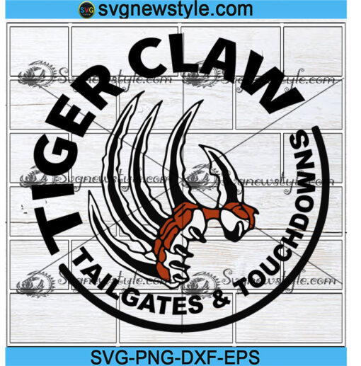 Tiger Claw Tailgates And Touchdowns Svg