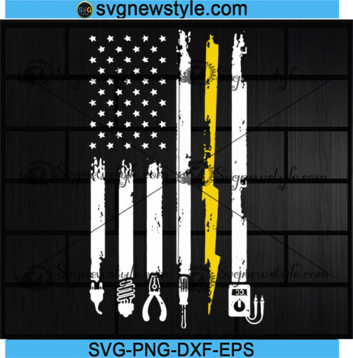 Electrician US Flag Tools Svg