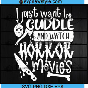 Cuddle and watch horror movies svg
