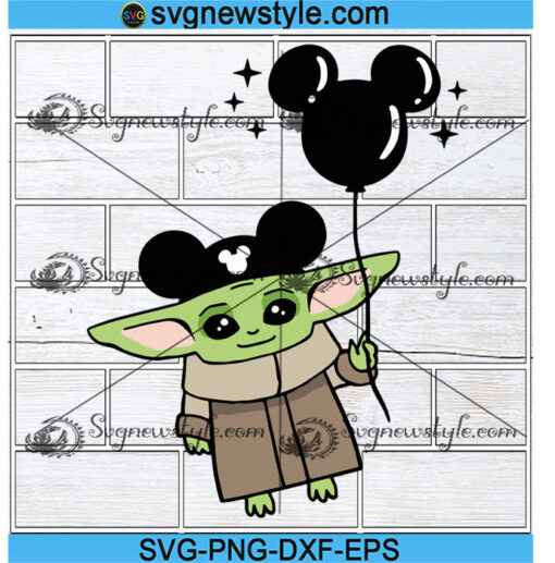 Flying Baby Yoda Svg