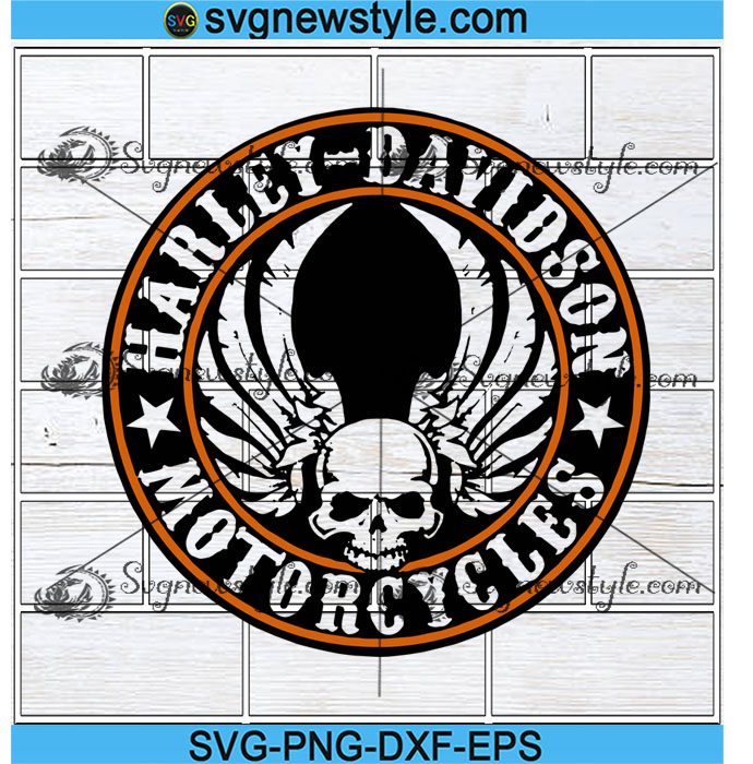 Skull Harley Davidson Svg Png, Dxf, Eps, Cricut File Silhouette Art