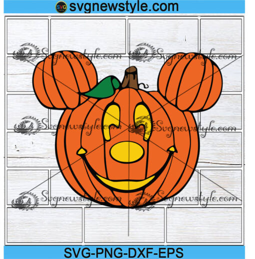 Mickey Pumpkin Svg Silhouette,