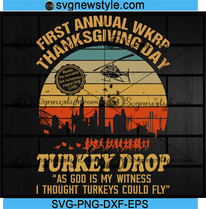 Funny Thanksgiving Svg, WKRP Turkey Drop Svg, Png, Digital Downloads 4 mockup 355