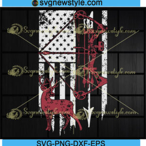 Hunting with American Flag svg