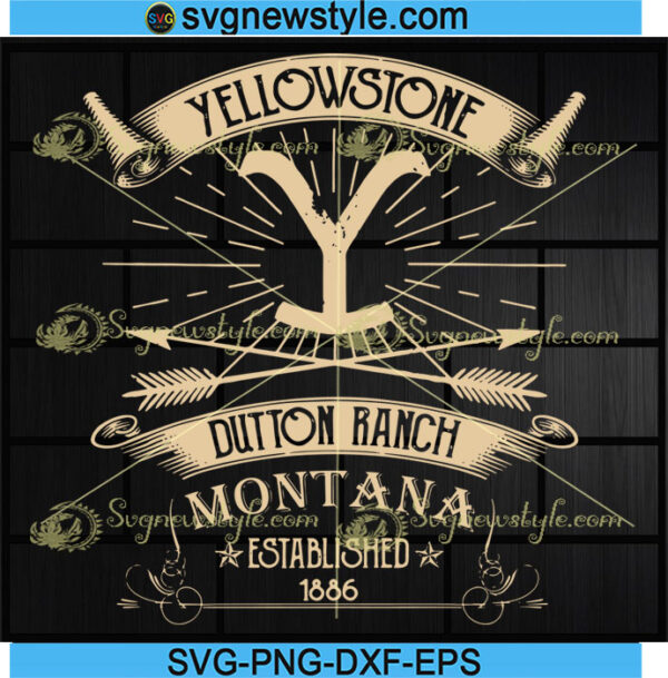 Dutton Ranch Logo Vector Yellowstone Dutton Ranch Svg, Png, Dxf, Eps, Digital Downloads