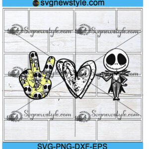 Peace Love Nightmare Jack Skellington svg
