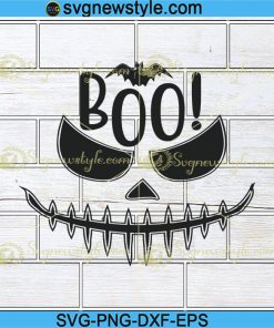 Boo Svg, Halloween Svg, Ghost Smile Svg, Png, Dxf, Eps Cricut File Silhouette Art