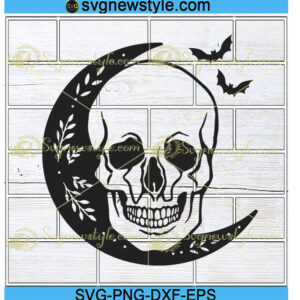 Skull Moon Svg