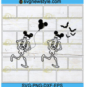 Skeleton dance with Mickey Mouse Ear Svg