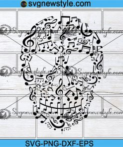 Music svg, Skull face musical notes svg, Music player Svg, Png