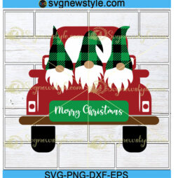 Christmas Truck with Gnomes Svg