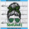 Seahawks Leopard Messy Bun svg