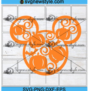 Hidden Pumpkin Mickey Head Svg