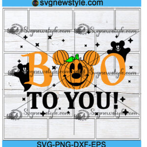 Boo to You Mickey Pumpkin Svg