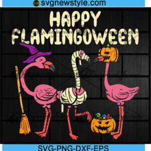 Pumpkin Flamingo Halloween Svg