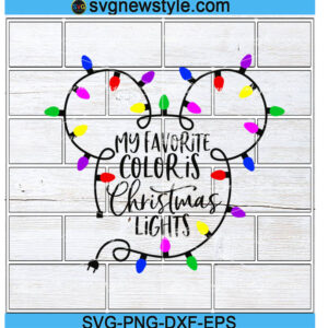 My favorite Color is Christmas Lights Svg Png