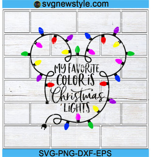 My favorite Color is Christmas Lights Svg Png