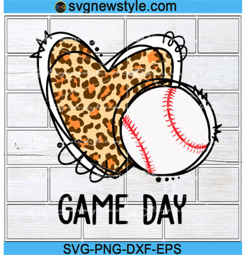 Game Day Leopard Baseball Svg