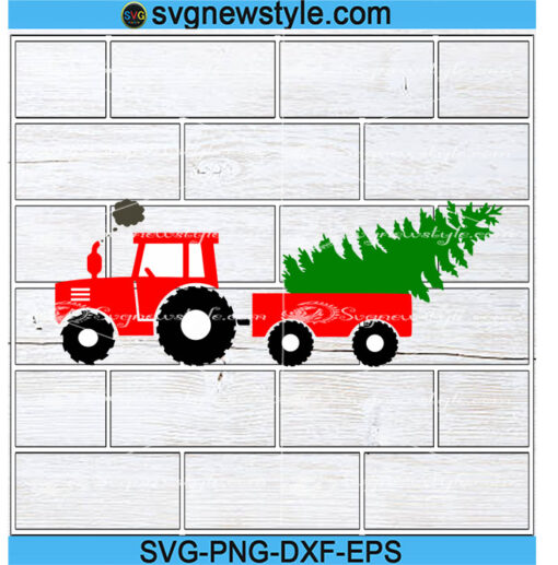 Christmas Tractor Svg