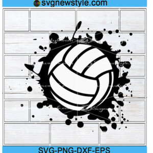 Volleyball ball splat ink svg