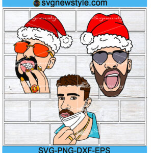Bad Bunny Happy Christmas svg Bundle, Png, Dxf, Eps Cricut File Silhouette Art