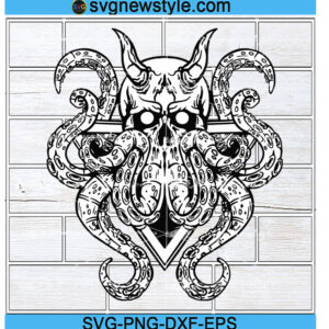 Skull Octopus Svg